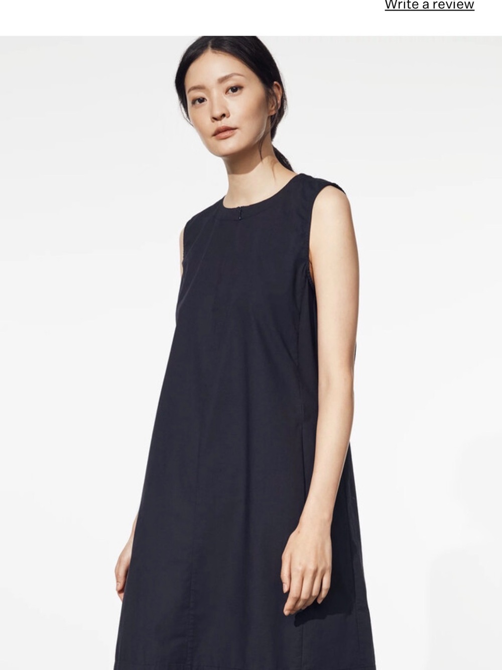 Organic Eileen Fisher  Cotton Poplin Zip Neck Dress
